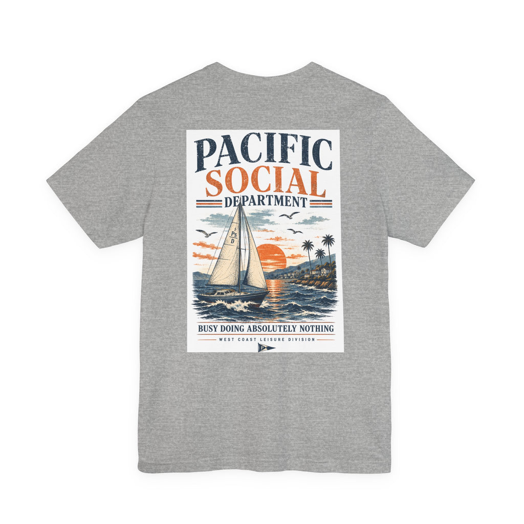 Pacific Social Sailboat Tee — Vintage Sunset Beach T-Shirt