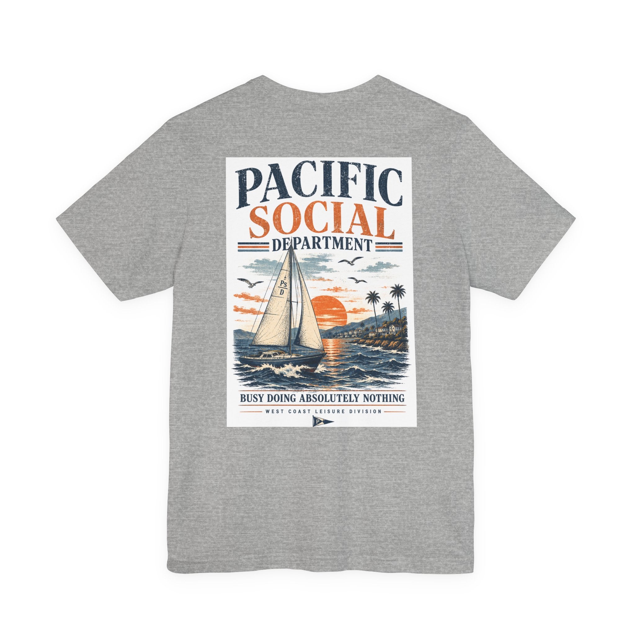 Pacific Social Sailboat Tee — Vintage Sunset Beach T-Shirt