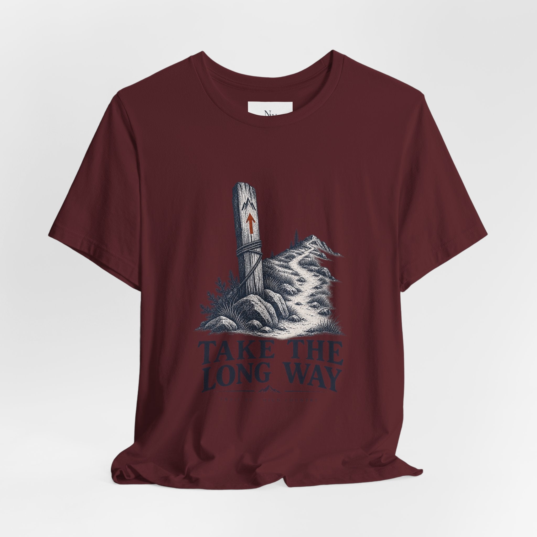 Take The Long Way T‑Shirt — Scenic Hiking Adventure Tee ("Take the Long Way" / "The Long Way Home")
