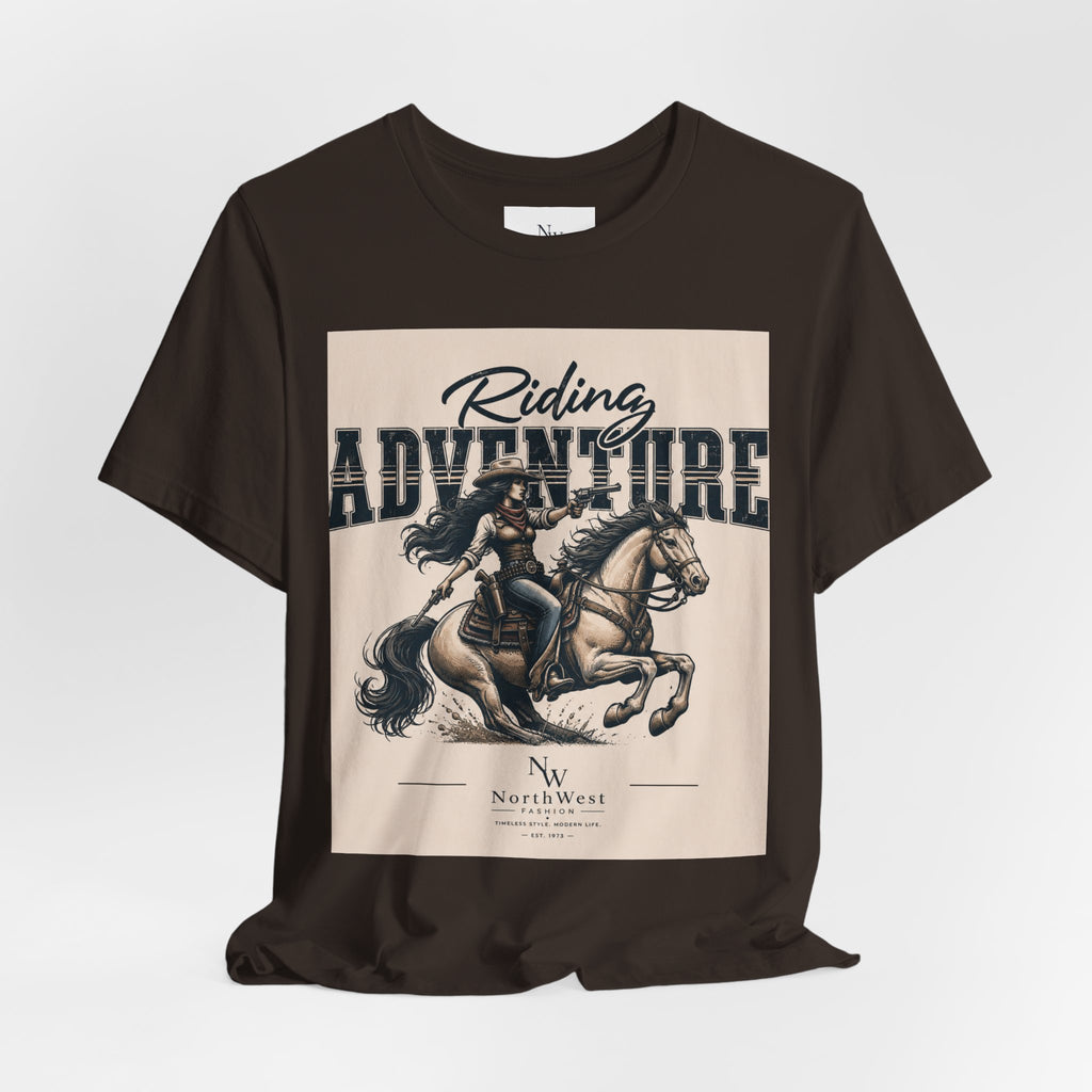 Cowgirl Riding Adventure Tee – Western Horseback Graphic T-Shirt