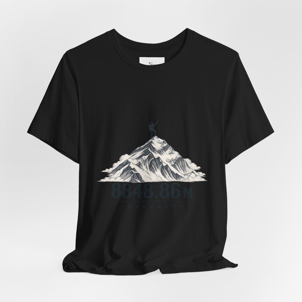 Everest Climber Tee — "She Made It" Mountain Summit Shirt (8848.86m)