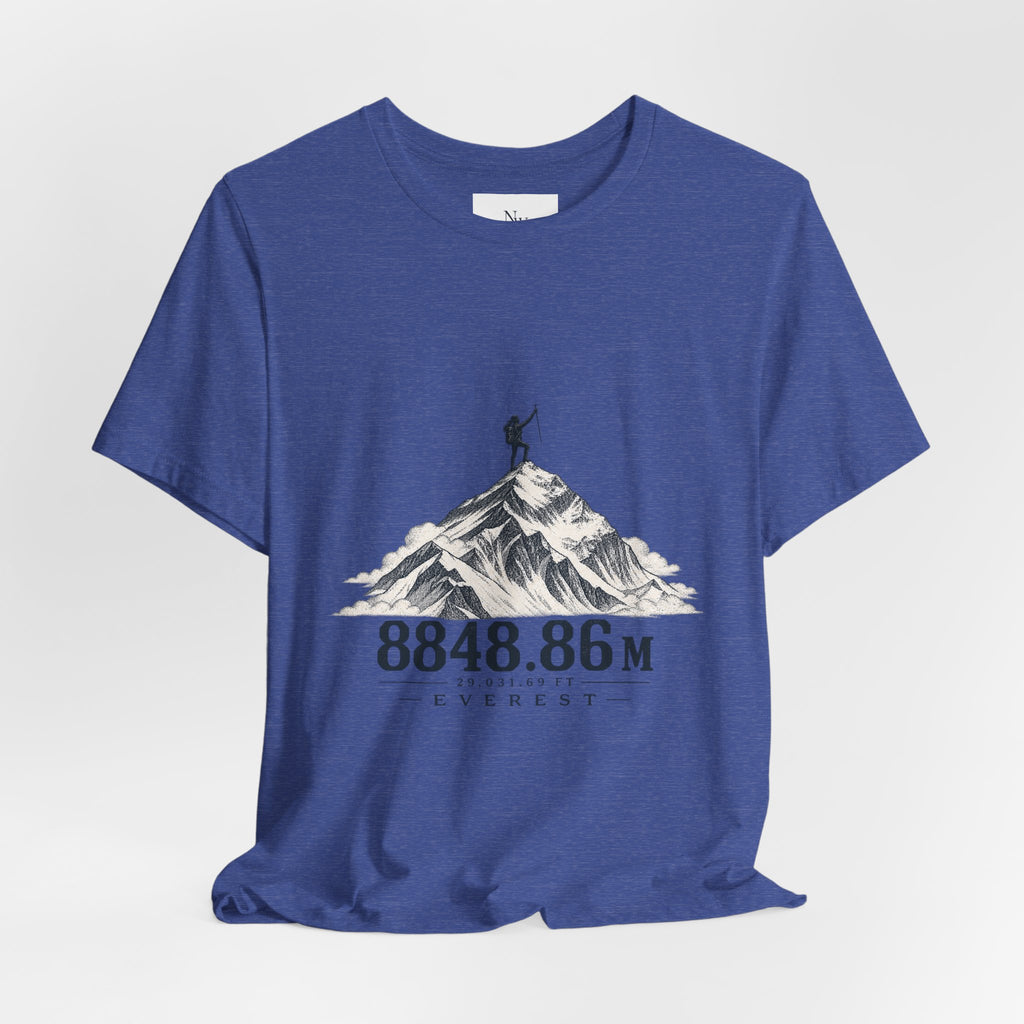 Everest Climber Tee — "She Made It" Mountain Summit Shirt (8848.86m)