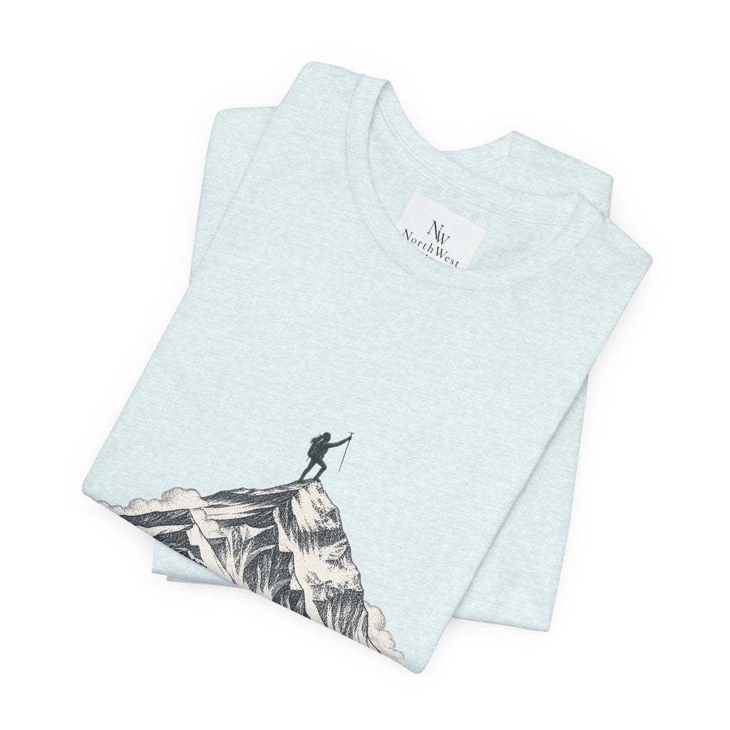 Everest Climber Tee — "She Made It" Mountain Summit Shirt (8848.86m)