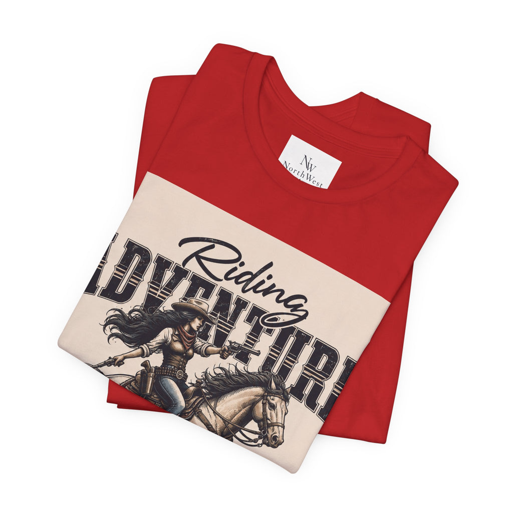 Cowgirl Riding Adventure Tee – Western Horseback Graphic T-Shirt