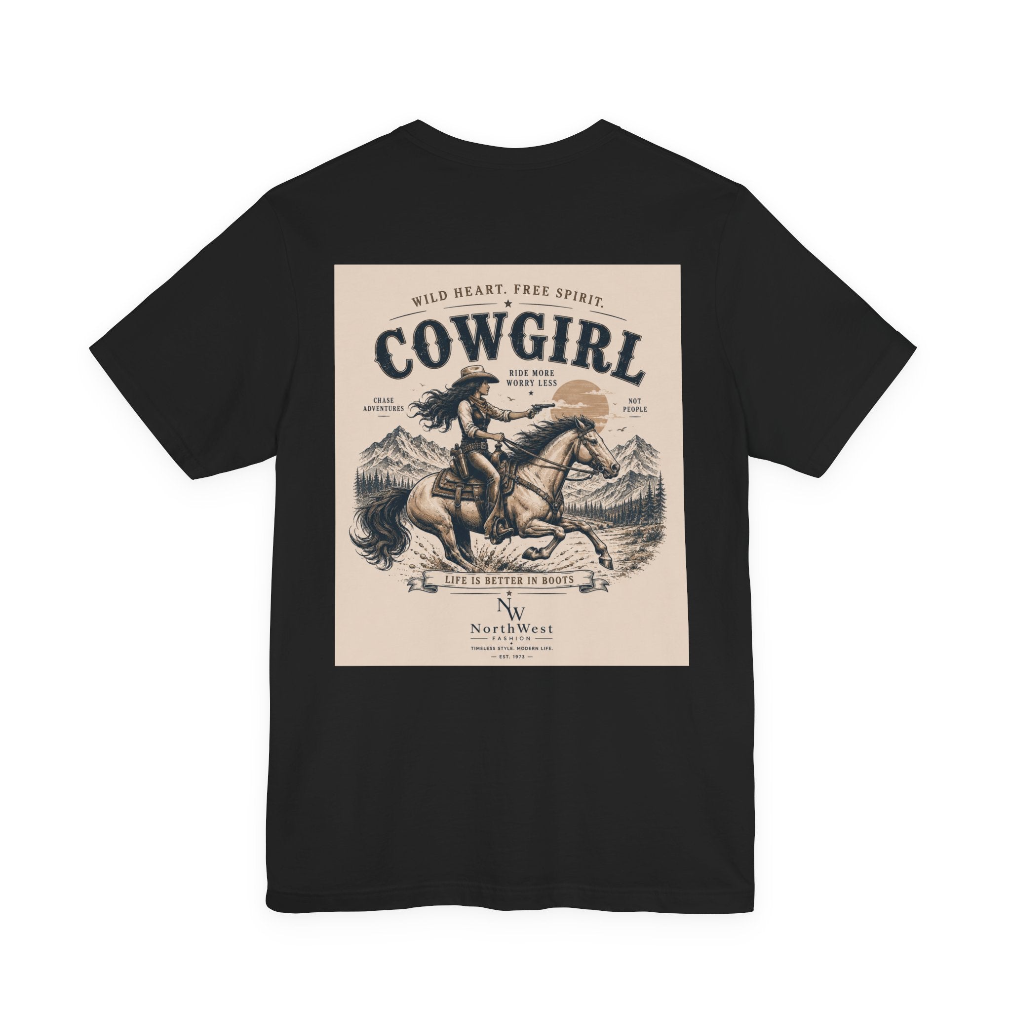 Cowgirl Riding Adventure Tee – Western Horseback Graphic T-Shirt
