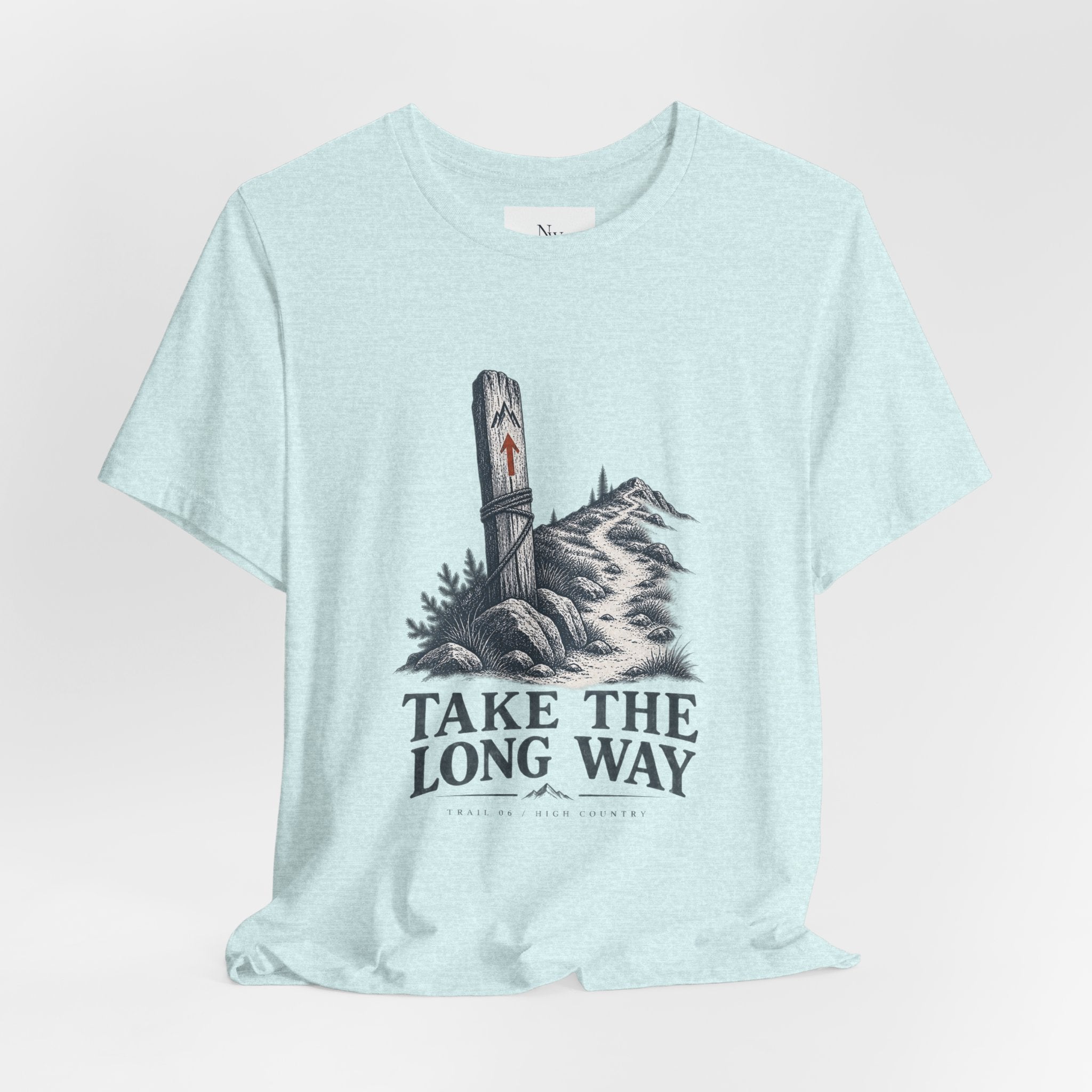 Take The Long Way T‑Shirt — Scenic Hiking Adventure Tee ("Take the Long Way" / "The Long Way Home")