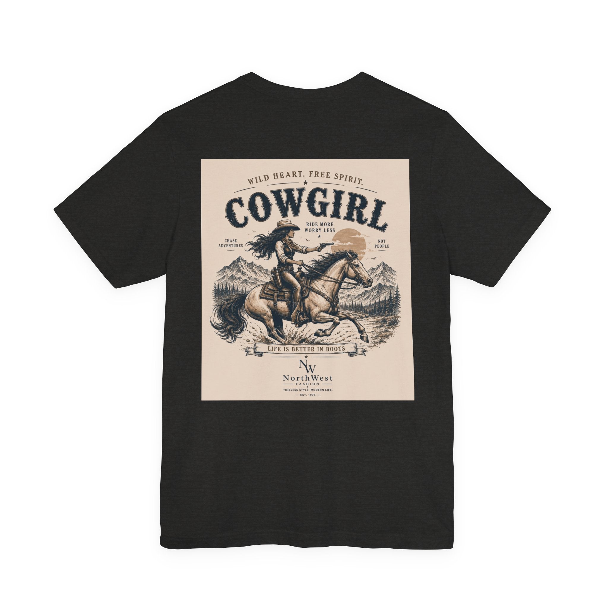 Cowgirl Riding Adventure Tee – Western Horseback Graphic T-Shirt
