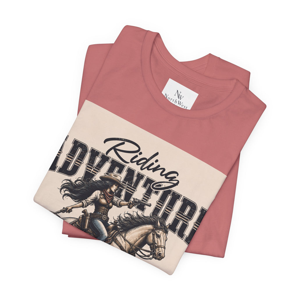 Cowgirl Riding Adventure Tee – Western Horseback Graphic T-Shirt