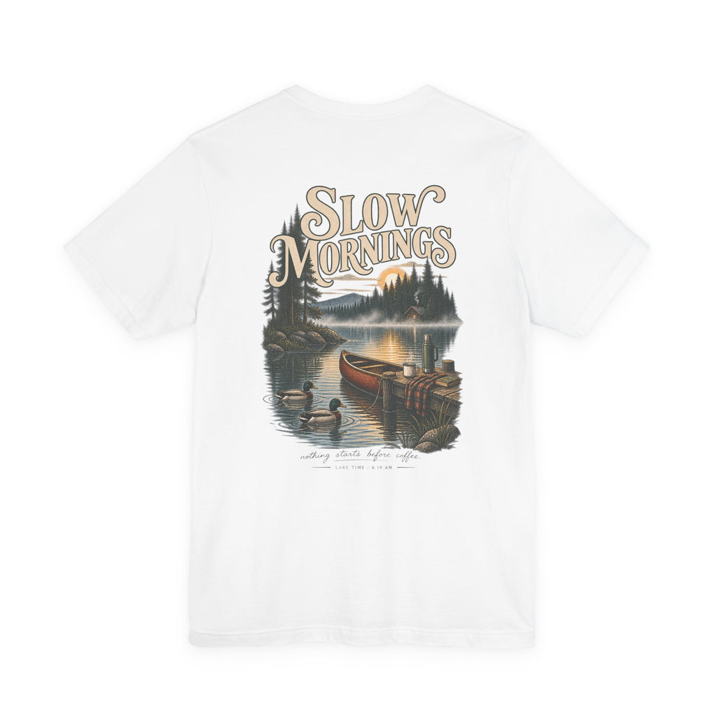 Slow Mornings Duck Tee — Cozy Cabin Nature Graphic T-Shirt