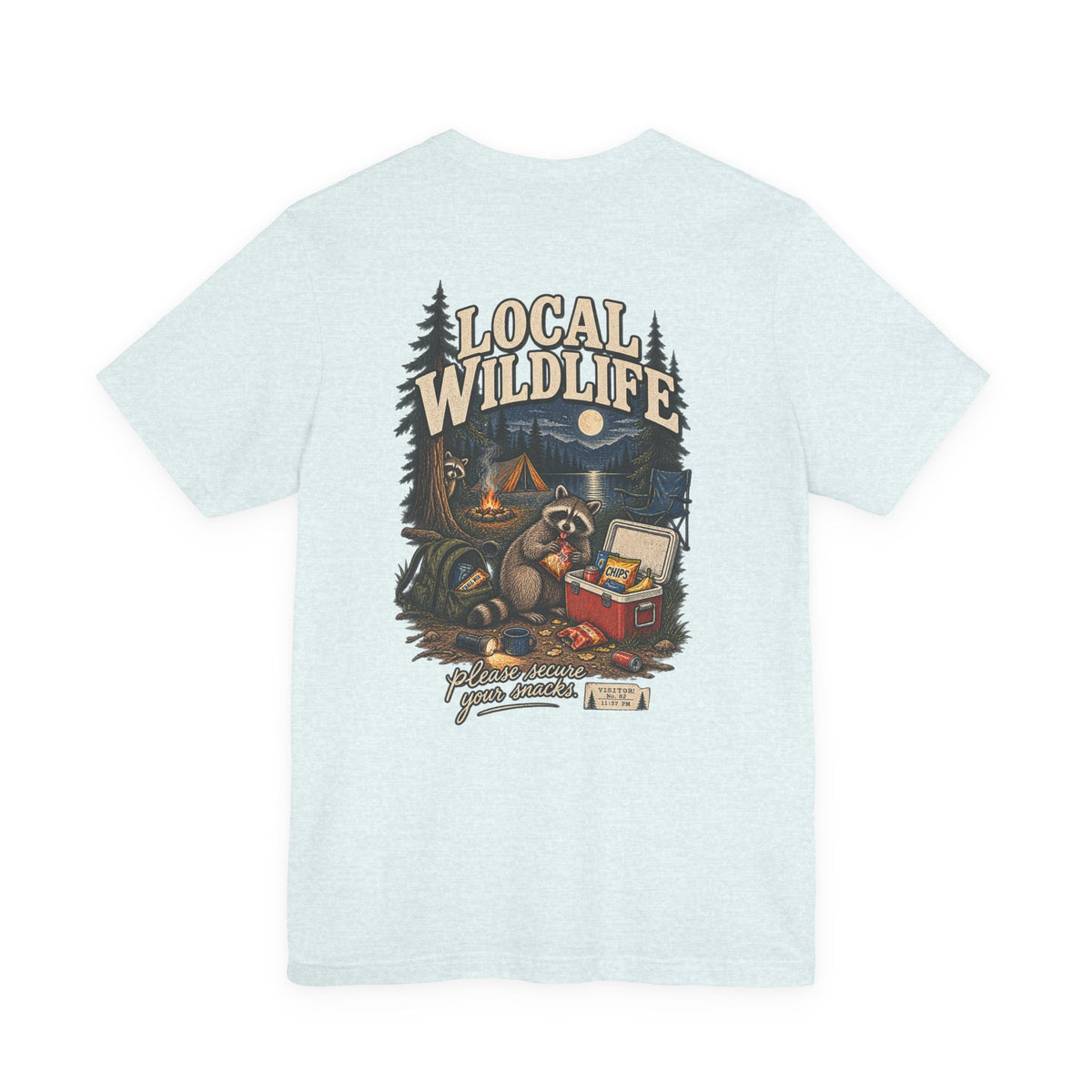 Local Wildlife Raccoon Camping Tee
