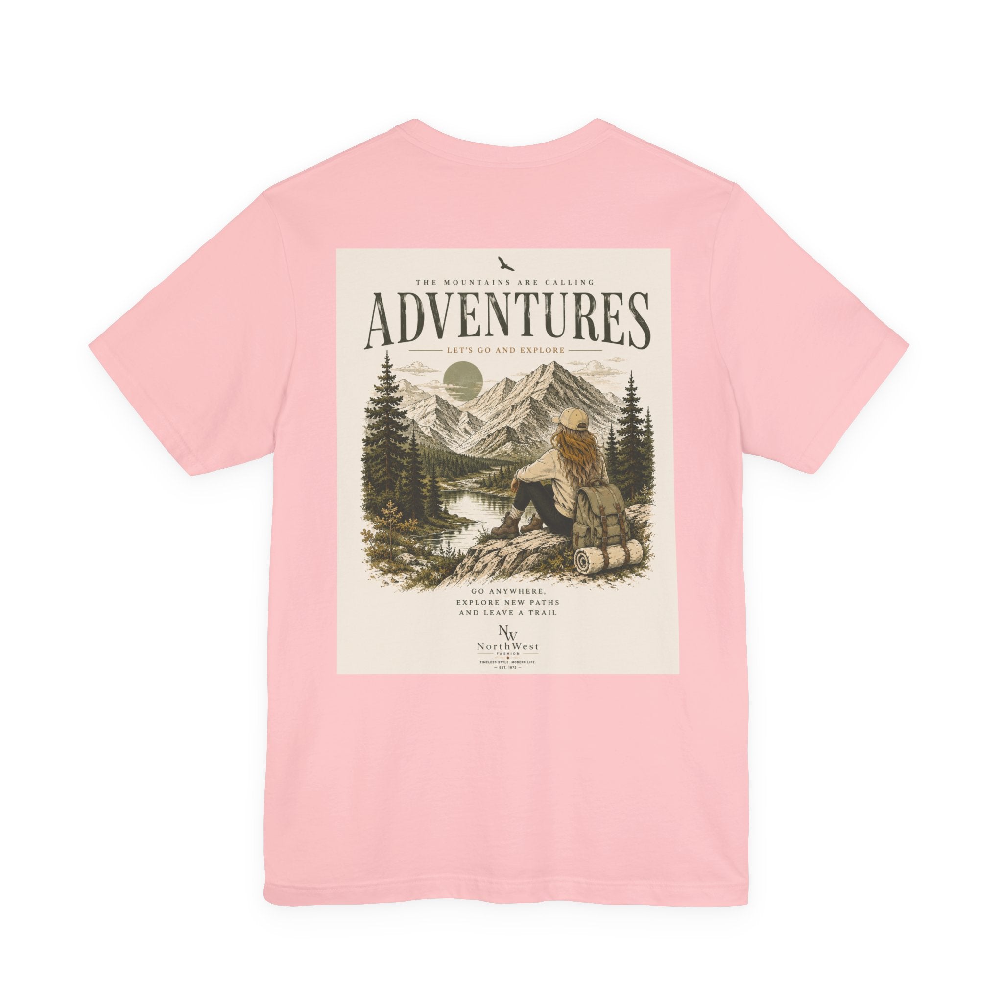 Adventures Hiking T-Shirt — "Let's Go and Explore" Vintage Outdoor Graphic Tee