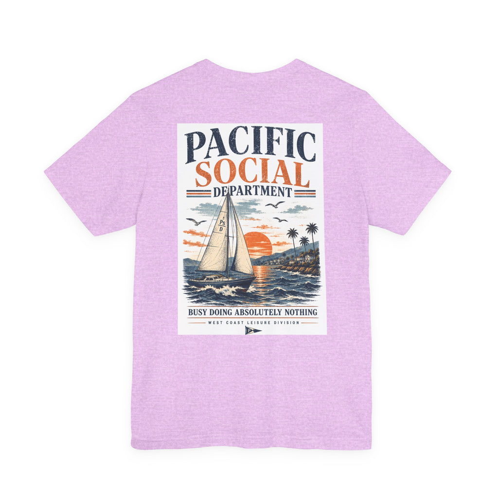 Pacific Social Sailboat Tee — Vintage Sunset Beach T-Shirt
