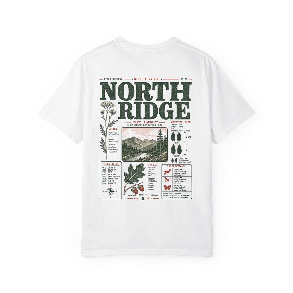 North Ridge Field Notes T-Shirt — Vintage Nature Guide Graphic Tee
