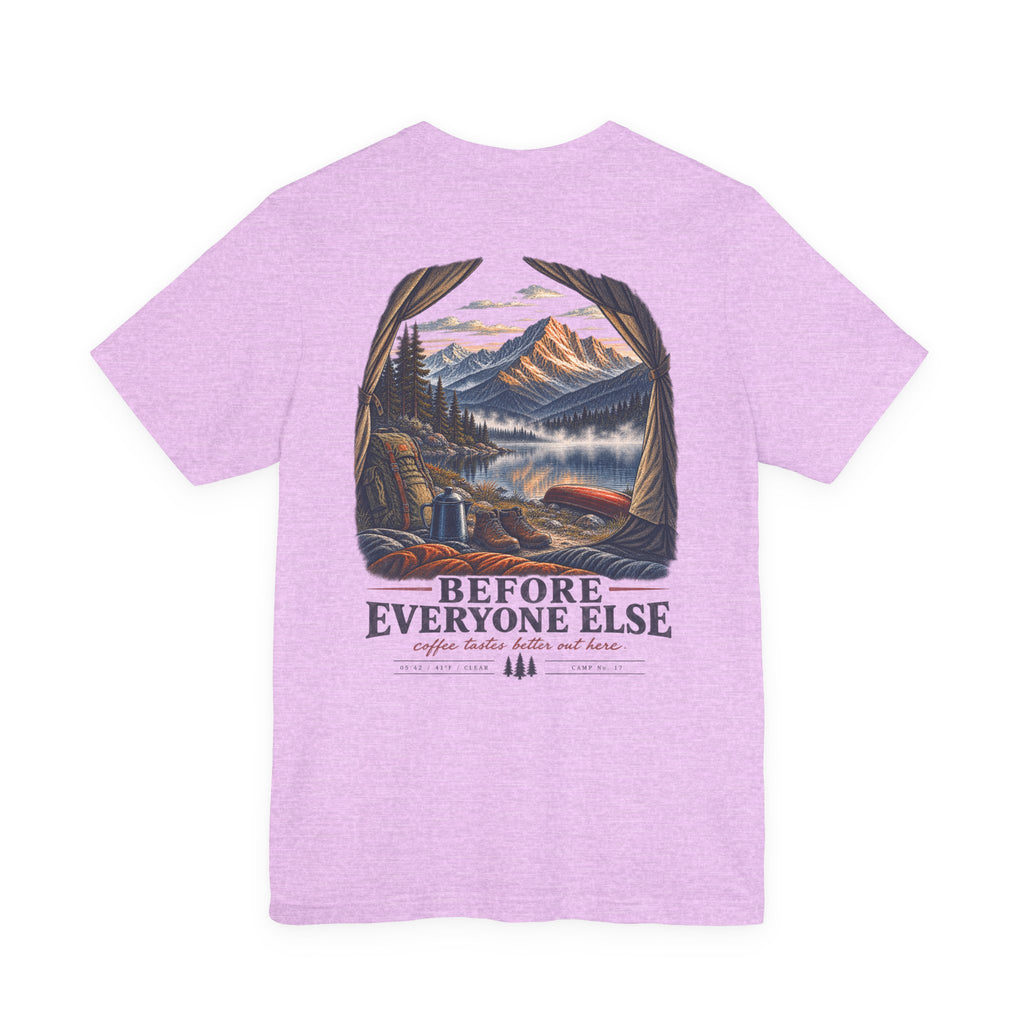 5:42 AM Camping T‑Shirt — "Before Everyone Else" Morning Coffee & Mountain Tee