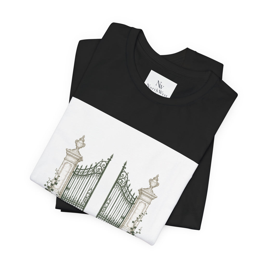 Private Grounds Tee — Vintage Garden Gate Graphic T‑Shirt