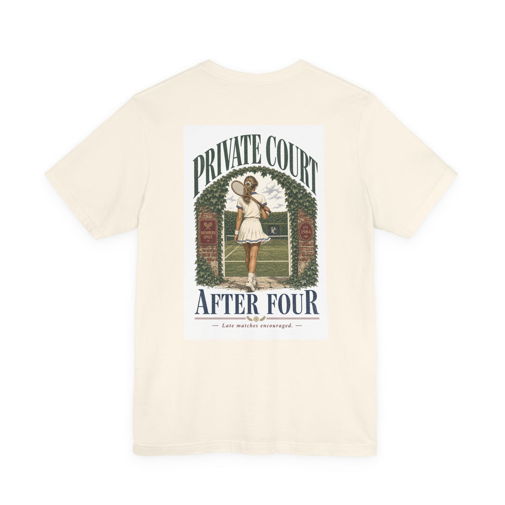 Private Court Tennis Tee — "After Four" Vintage Tennis Graphic T‑Shirt