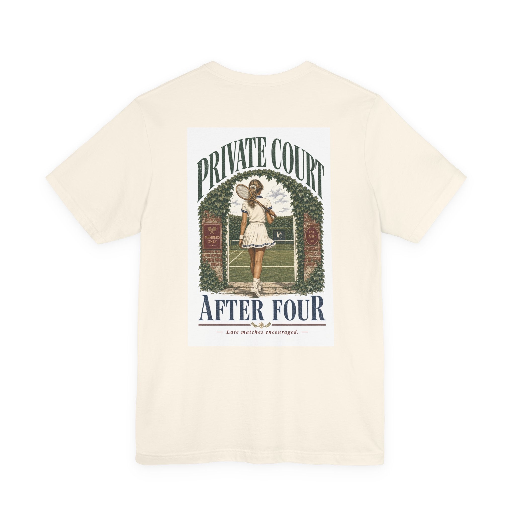 Private Court Tennis Tee — "After Four" Vintage Tennis Graphic T‑Shirt