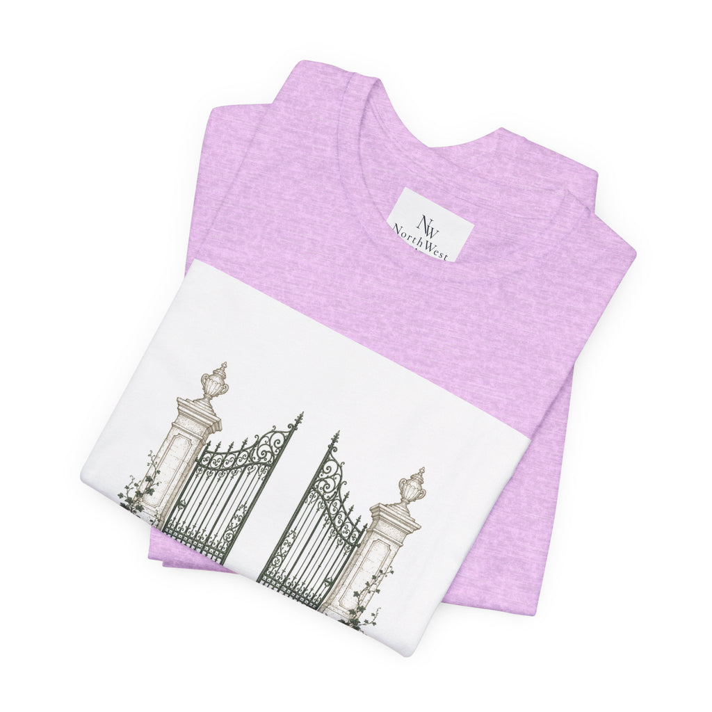 Private Grounds Tee — Vintage Garden Gate Graphic T‑Shirt