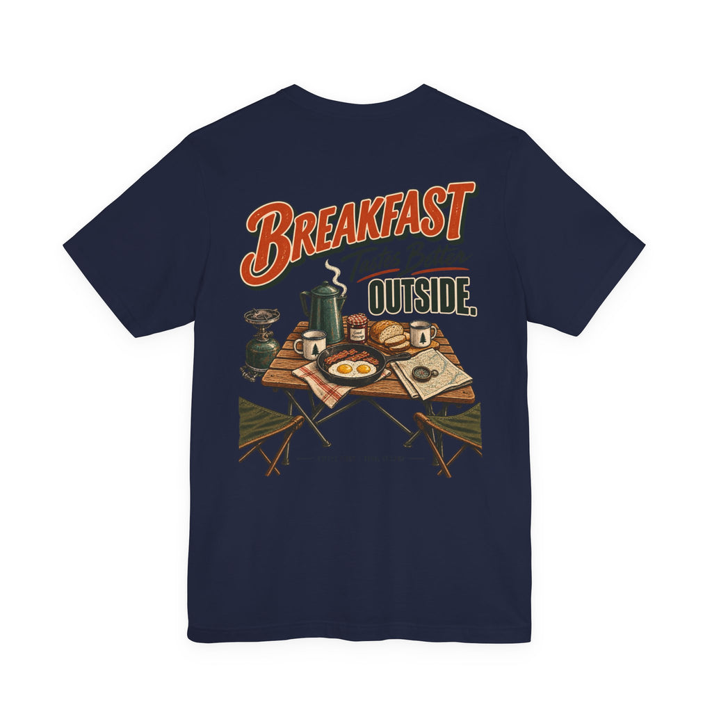 Camp Cook T‑Shirt — “Breakfast Tastes Better Outside” Camping Tee