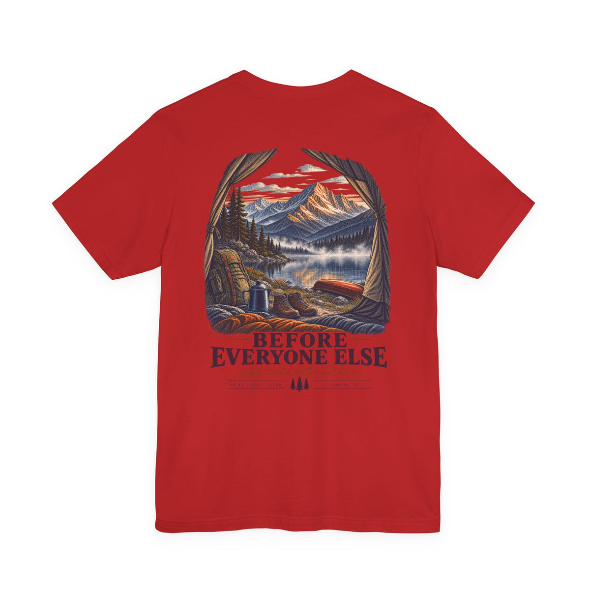 5:42 AM Camping T‑Shirt — "Before Everyone Else" Morning Coffee & Mountain Tee