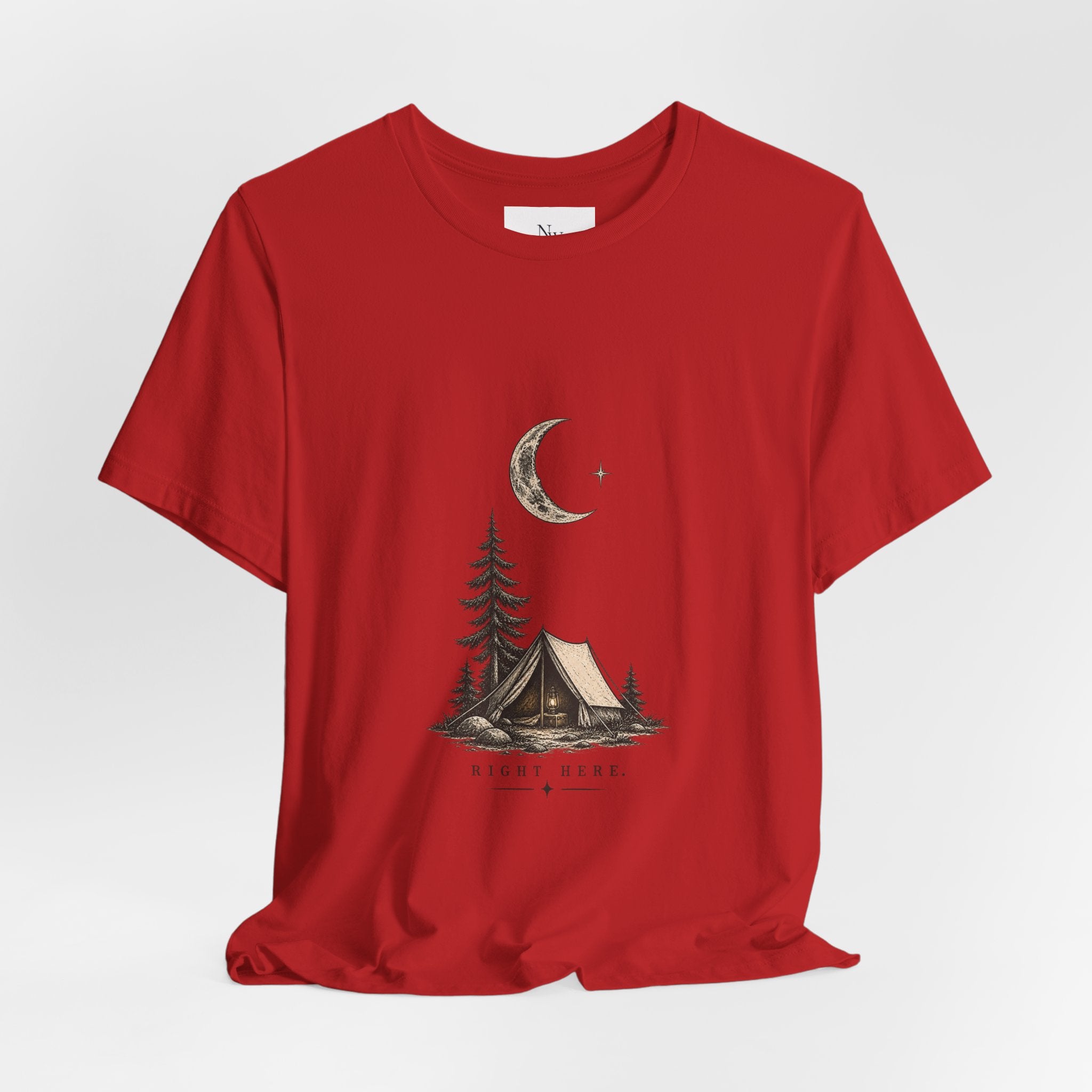 Campfire Adventure T-Shirt — “This Must Be The Place” Scenic Camping Tee