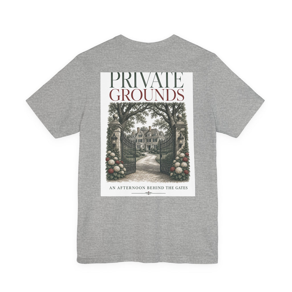 Private Grounds Tee — Vintage Garden Gate Graphic T‑Shirt