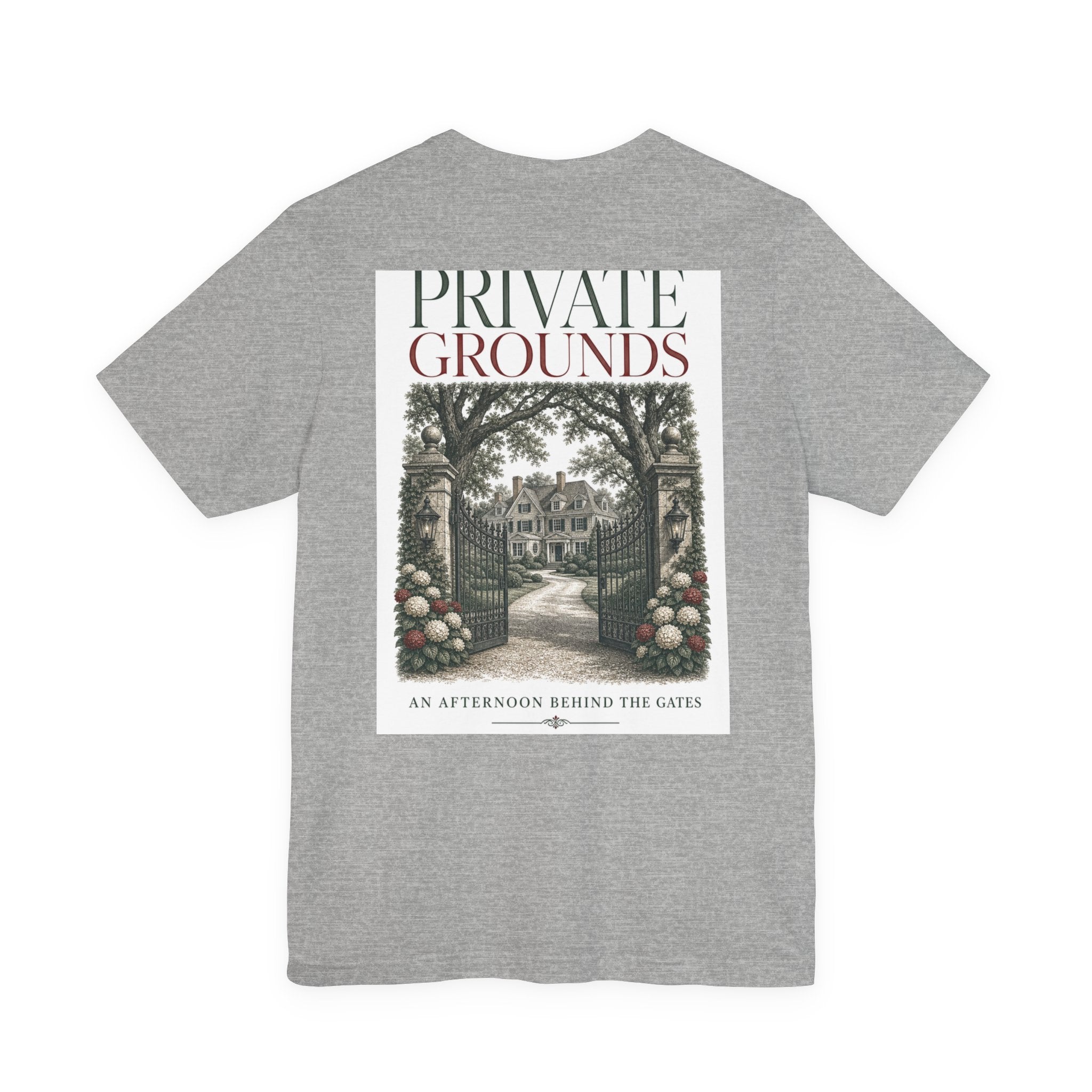 Private Grounds Tee — Vintage Garden Gate Graphic T‑Shirt