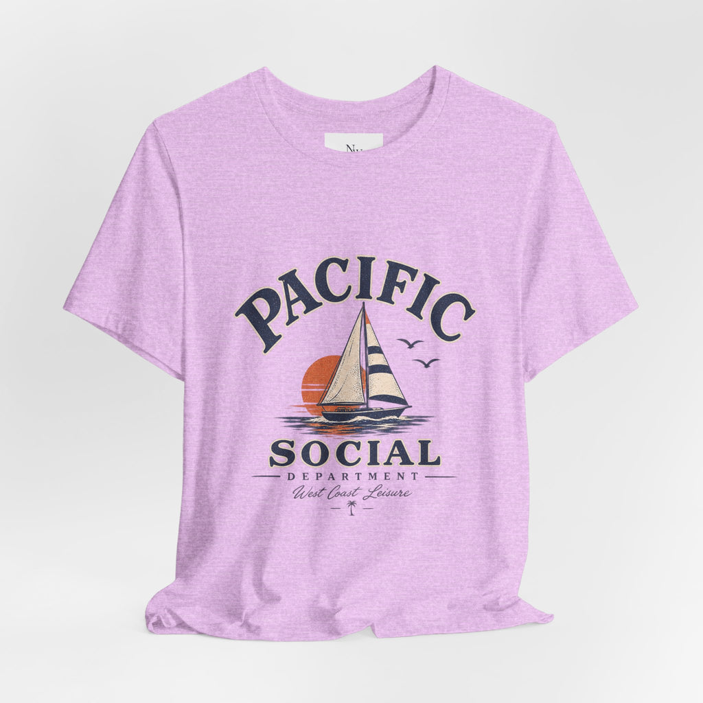 Pacific Social Sailboat Tee — Vintage Sunset Beach T-Shirt