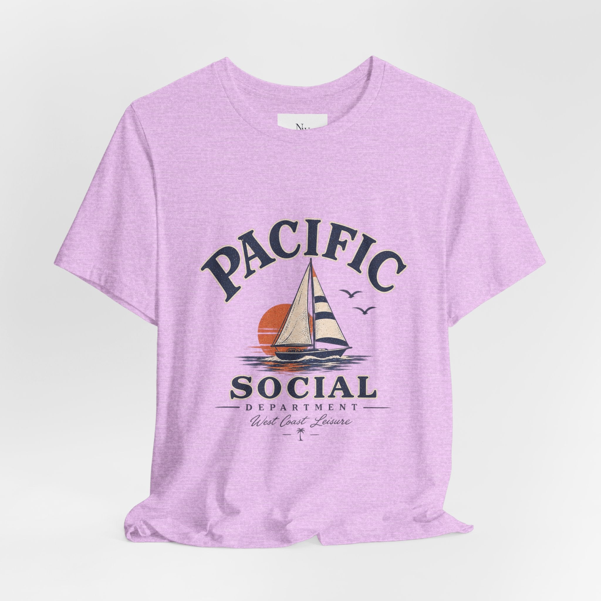 Pacific Social Sailboat Tee — Vintage Sunset Beach T-Shirt