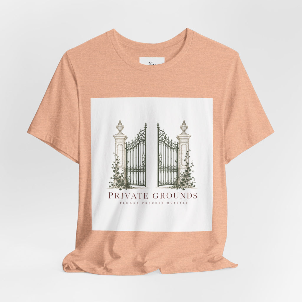 Private Grounds Tee — Vintage Garden Gate Graphic T‑Shirt