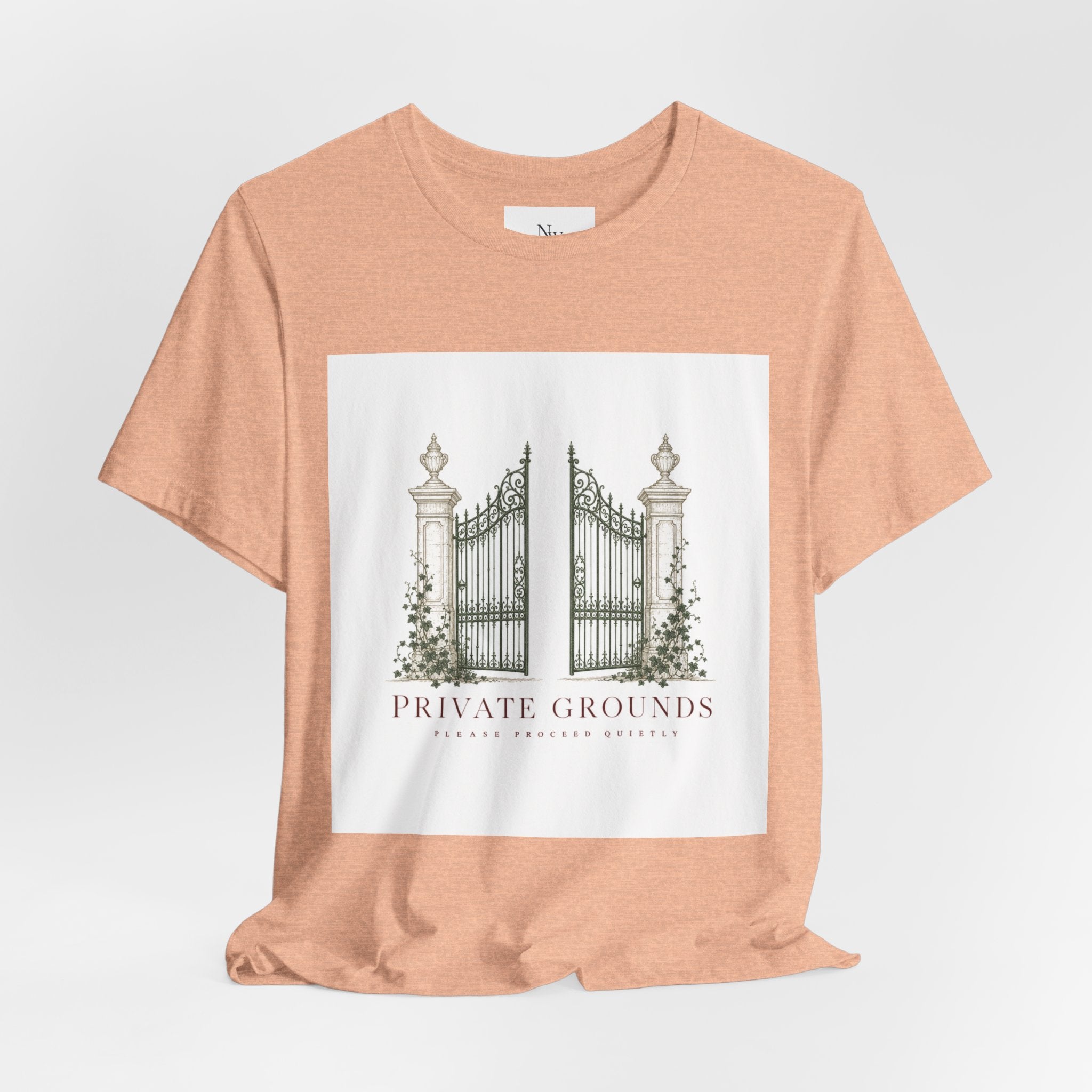 Private Grounds Tee — Vintage Garden Gate Graphic T‑Shirt