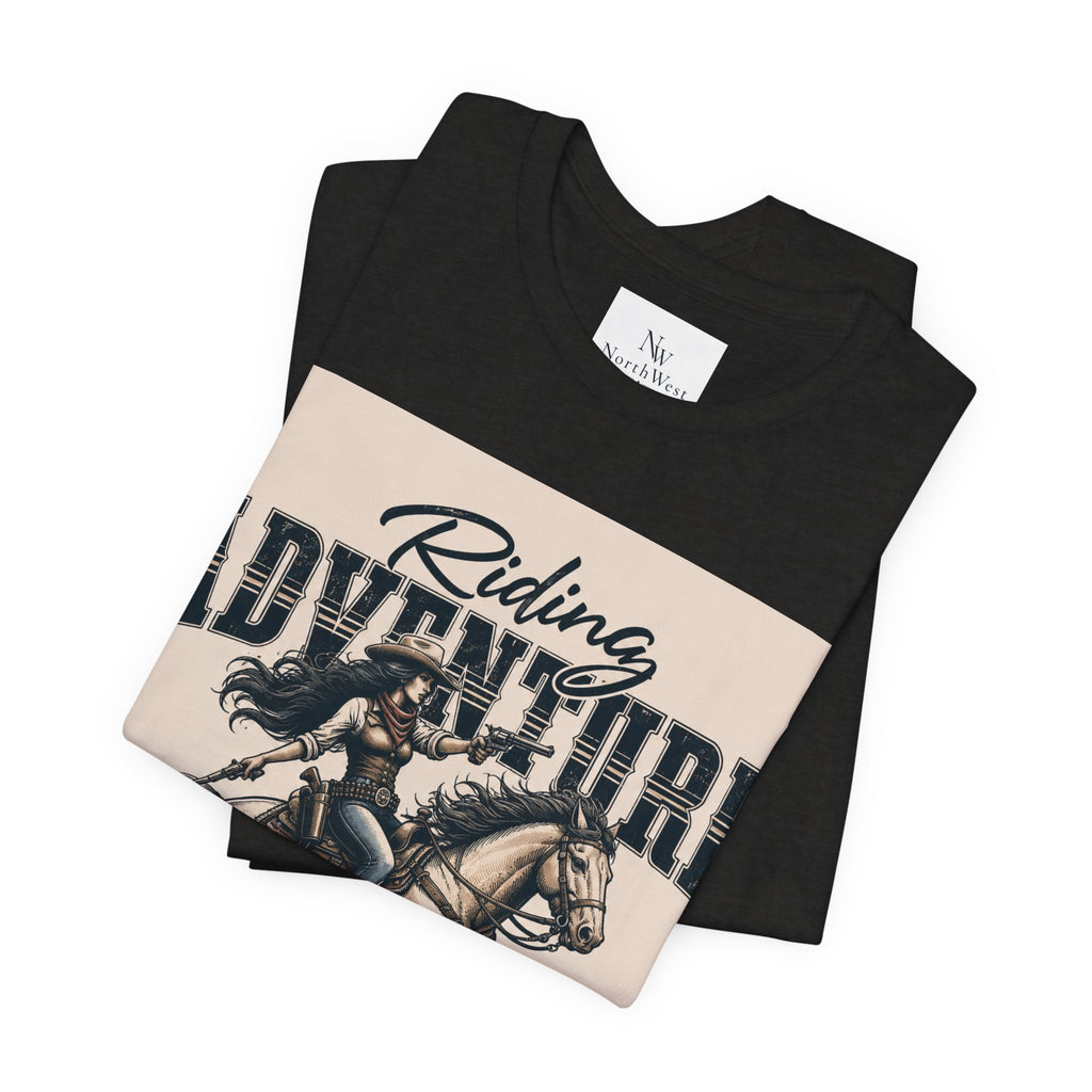 Cowgirl Riding Adventure Tee – Western Horseback Graphic T-Shirt