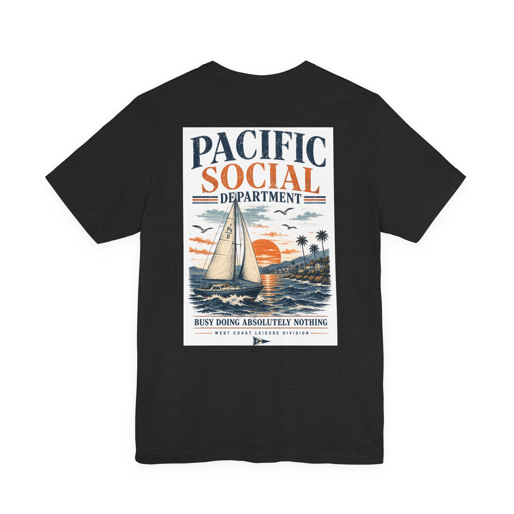 Pacific Social Sailboat Tee — Vintage Sunset Beach T-Shirt