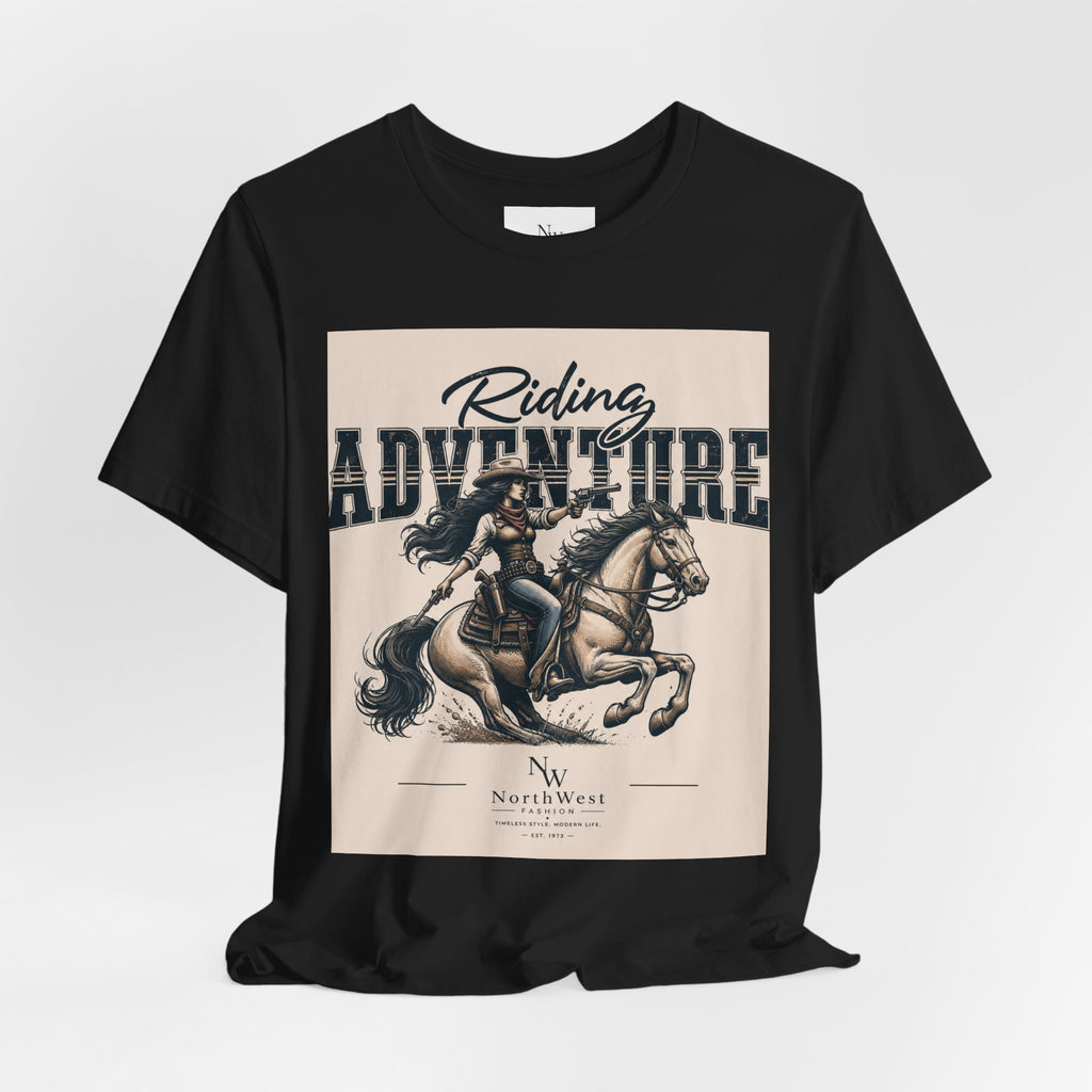 Cowgirl Riding Adventure Tee – Western Horseback Graphic T-Shirt