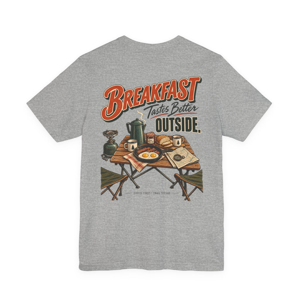 Camp Cook T‑Shirt — “Breakfast Tastes Better Outside” Camping Tee