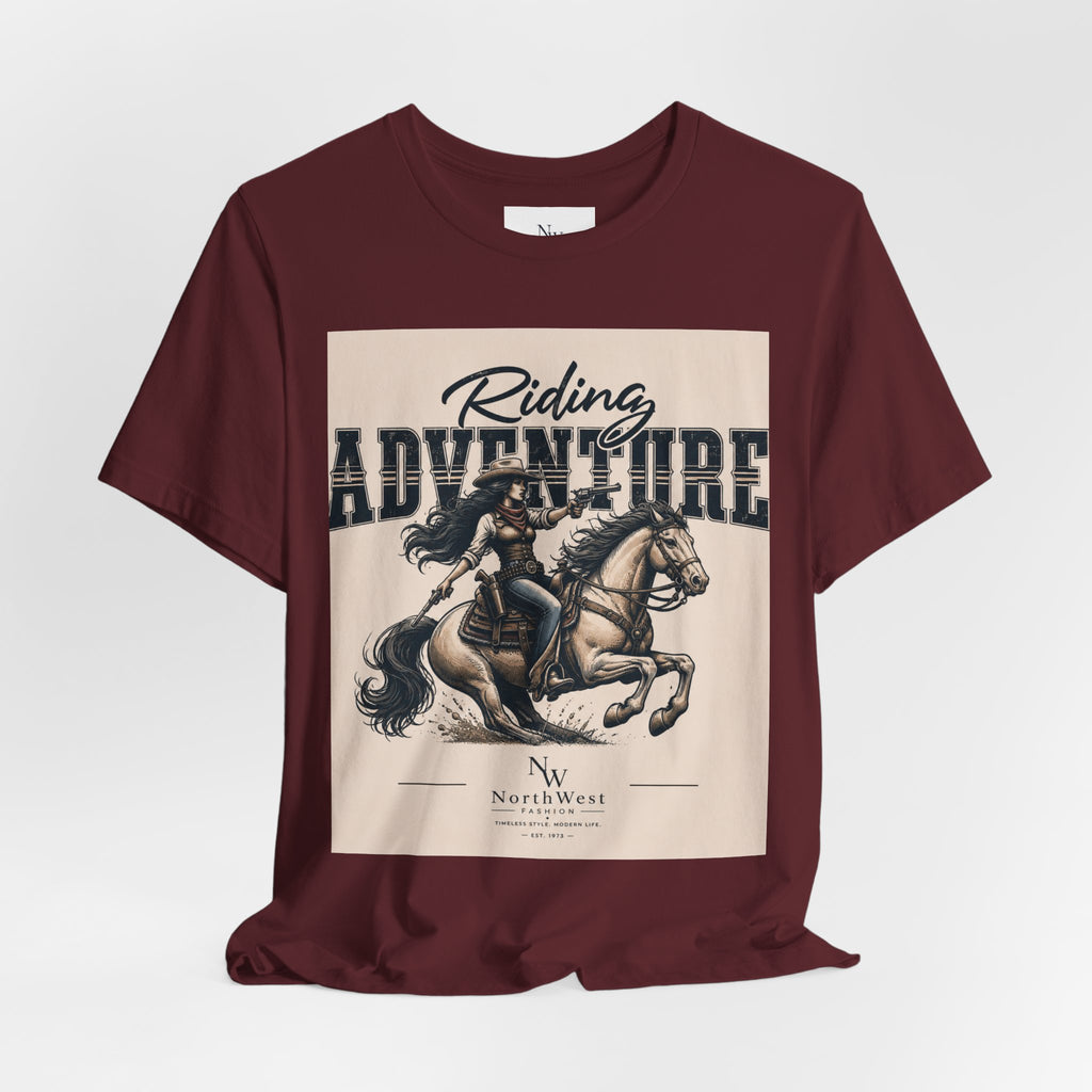 Cowgirl Riding Adventure Tee – Western Horseback Graphic T-Shirt