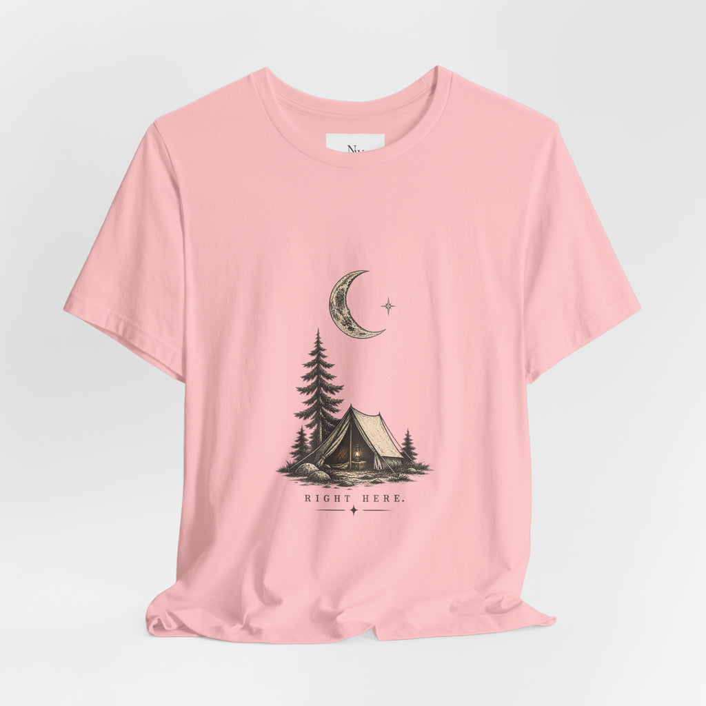 Campfire Adventure T-Shirt — “This Must Be The Place” Scenic Camping Tee