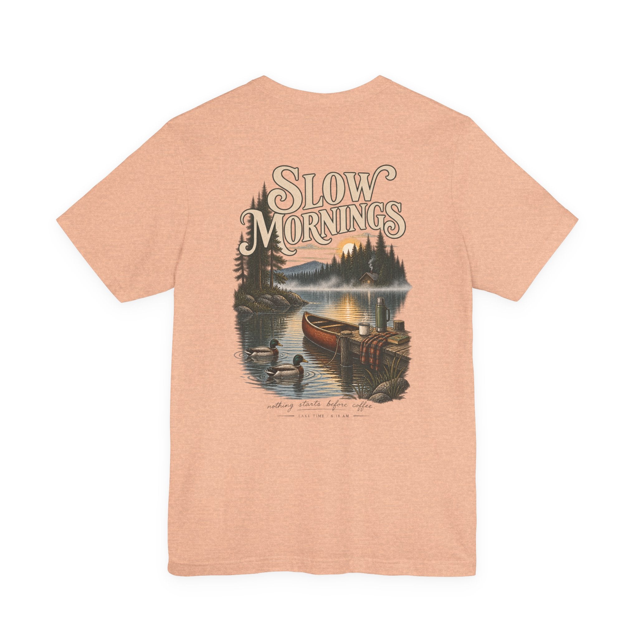 Slow Mornings Duck Tee — Cozy Cabin Nature Graphic T-Shirt