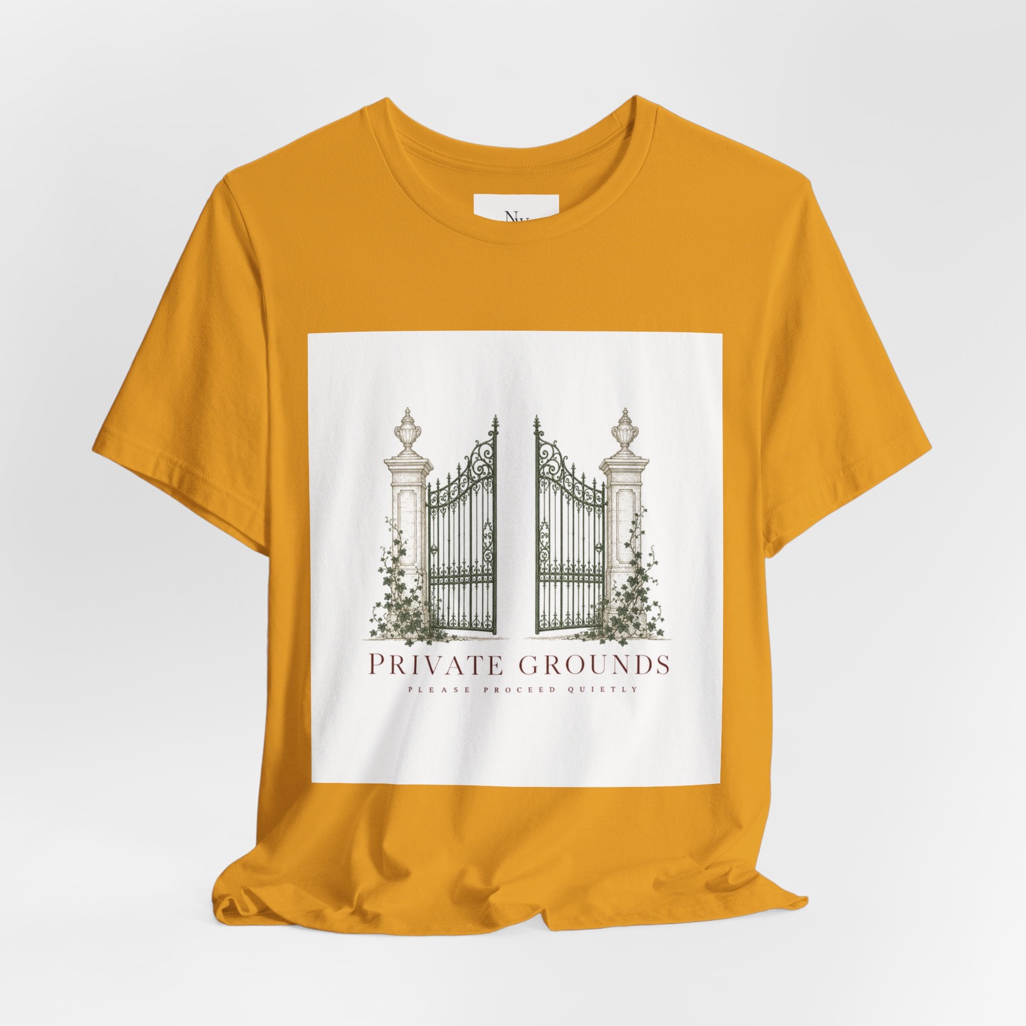 Private Grounds Tee — Vintage Garden Gate Graphic T‑Shirt
