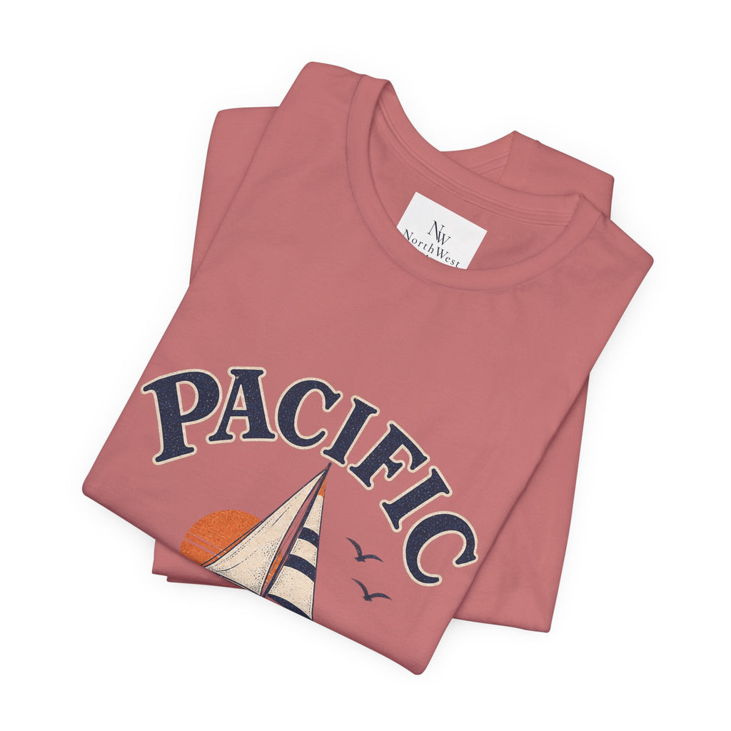 Pacific Social Sailboat Tee — Vintage Sunset Beach T-Shirt