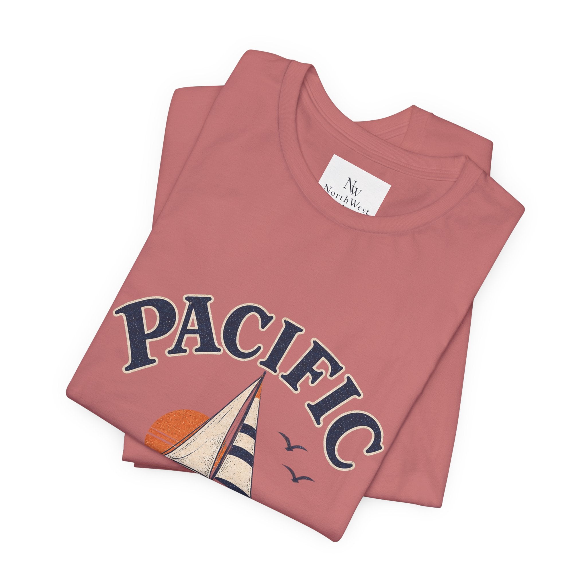 Pacific Social Sailboat Tee — Vintage Sunset Beach T-Shirt