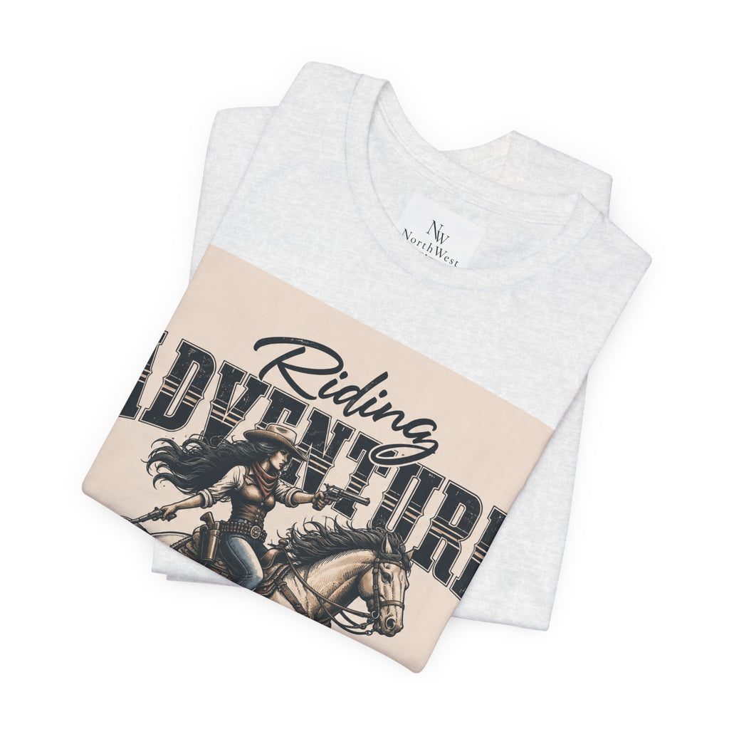 Cowgirl Riding Adventure Tee – Western Horseback Graphic T-Shirt