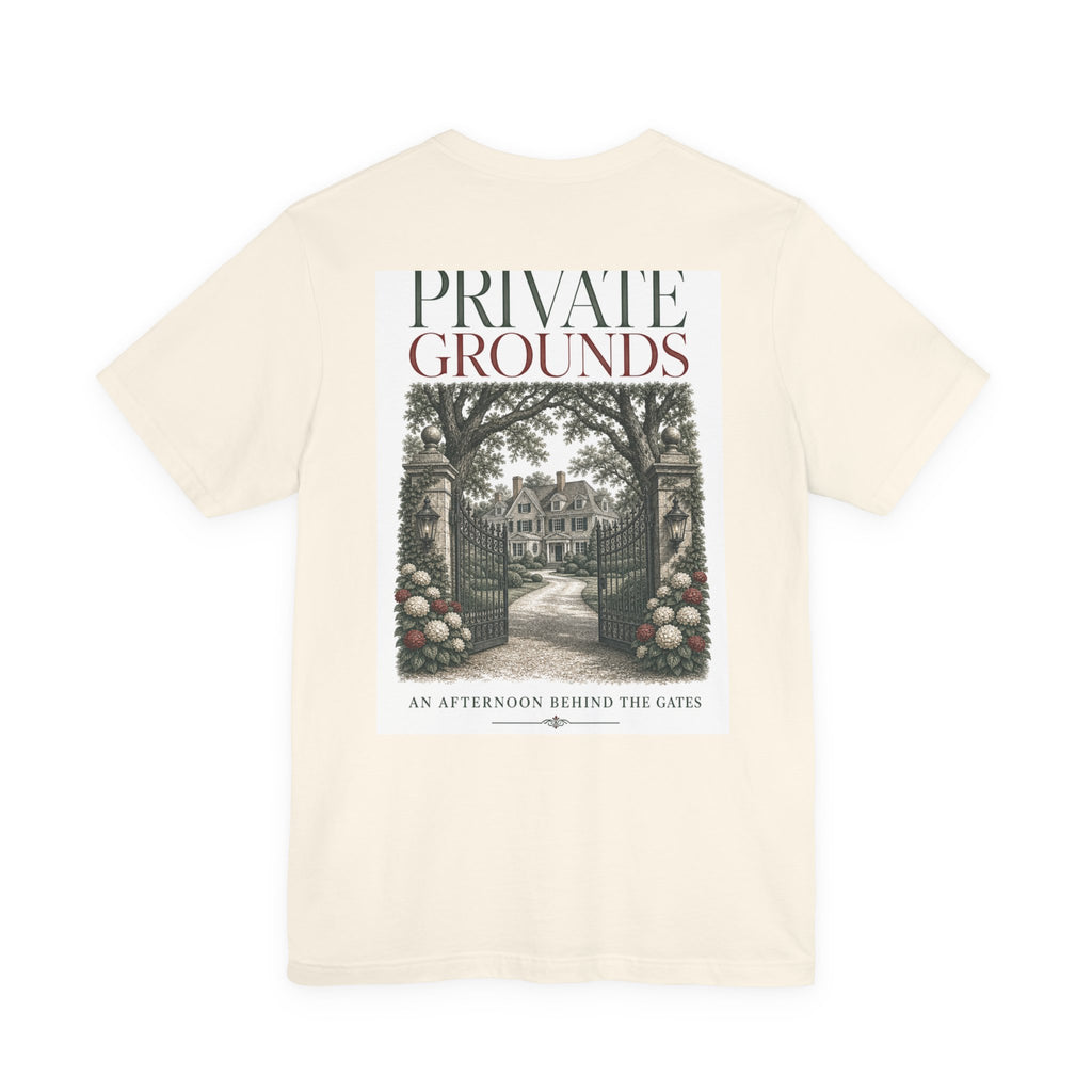 Private Grounds Tee — Vintage Garden Gate Graphic T‑Shirt