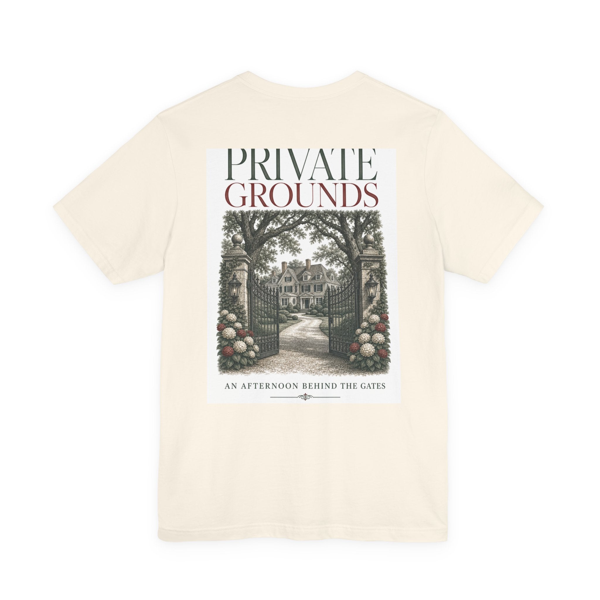 Private Grounds Tee — Vintage Garden Gate Graphic T‑Shirt