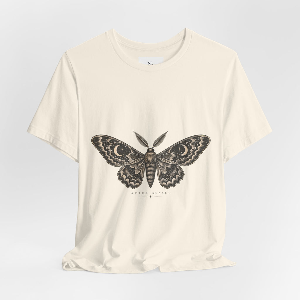 Meet Me After Sunset Tee — Vintage Moth & Moon Graphic T-Shirt