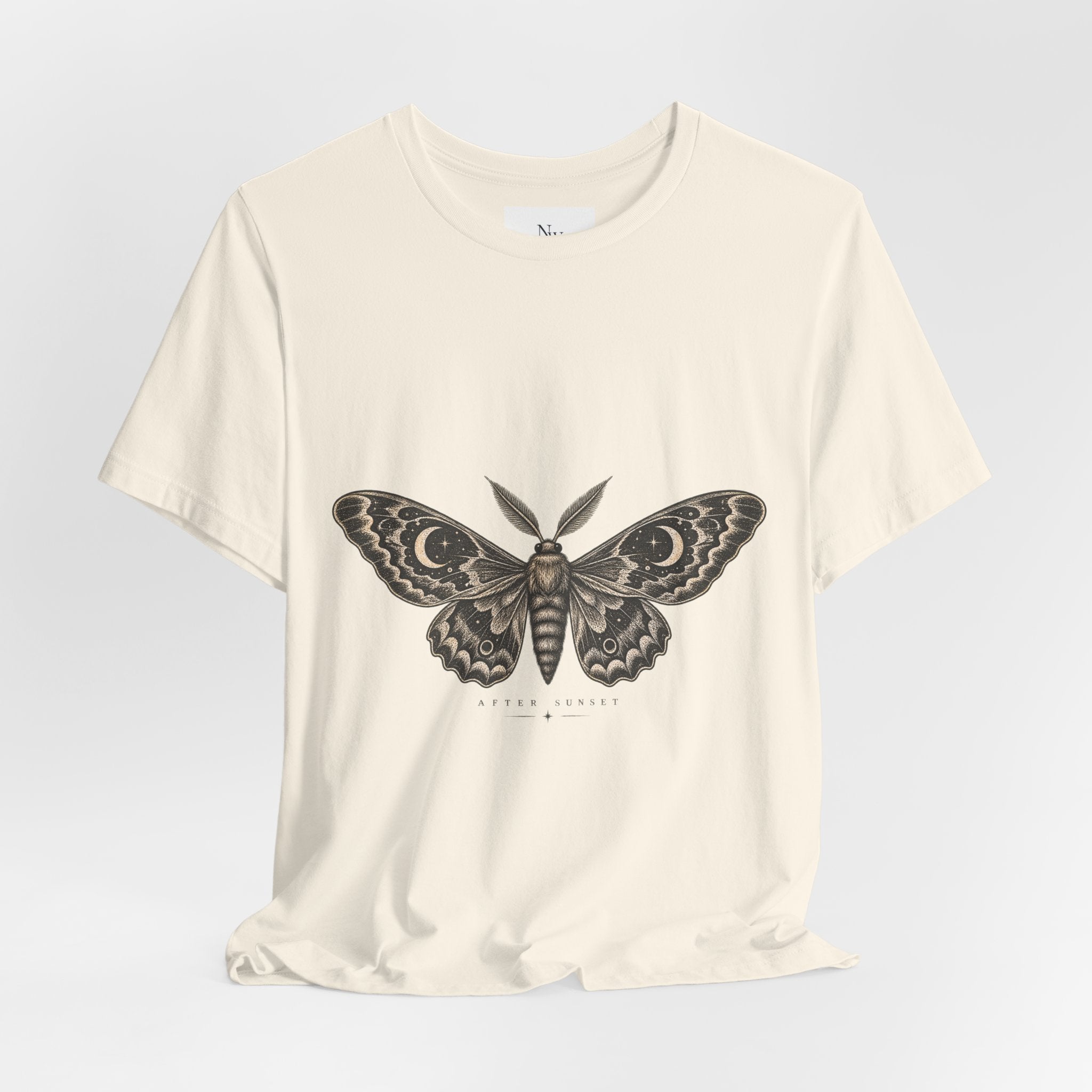 Meet Me After Sunset Tee — Vintage Moth & Moon Graphic T-Shirt