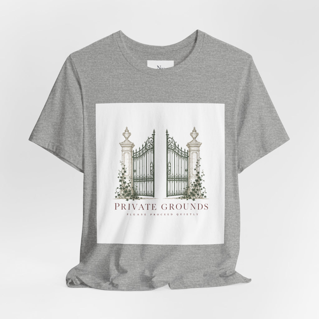 Private Grounds Tee — Vintage Garden Gate Graphic T‑Shirt