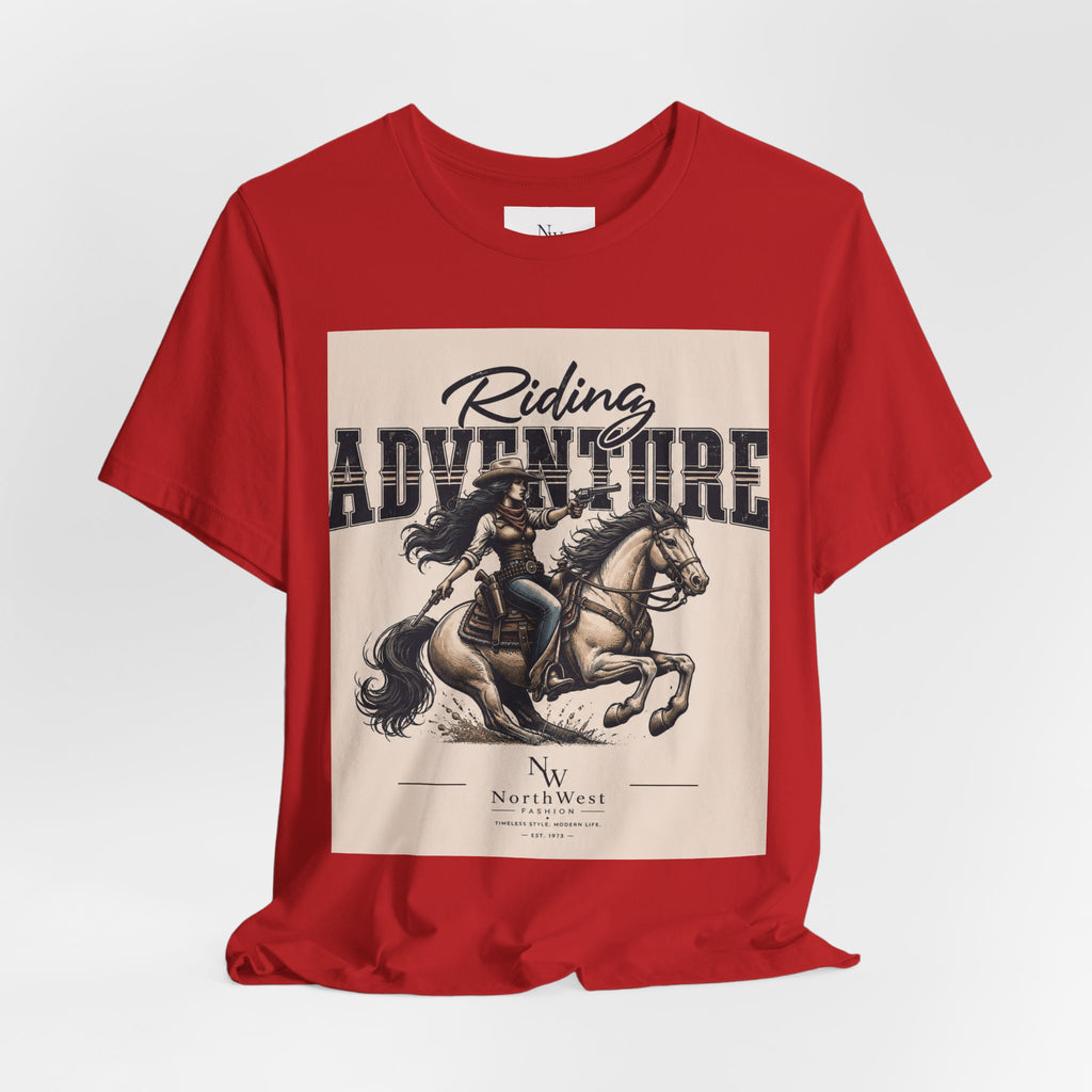 Cowgirl Riding Adventure Tee – Western Horseback Graphic T-Shirt