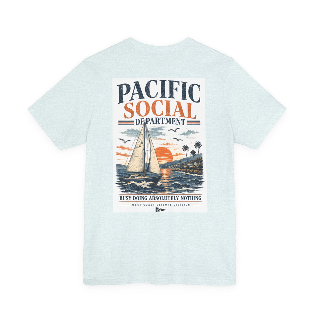 Pacific Social Sailboat Tee — Vintage Sunset Beach T-Shirt