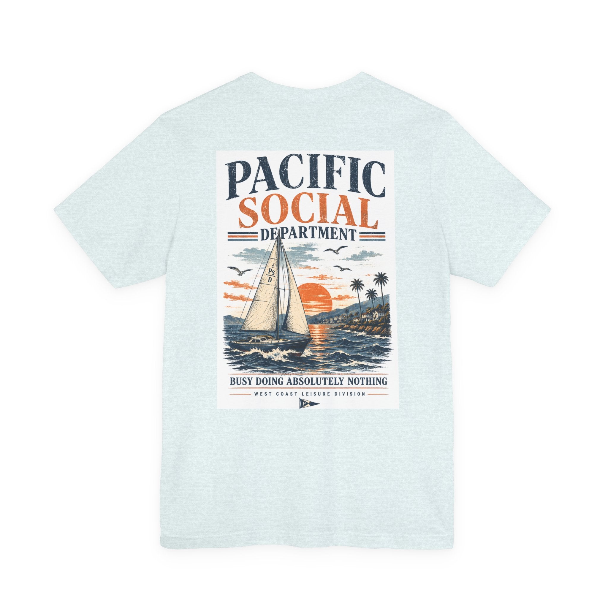 Pacific Social Sailboat Tee — Vintage Sunset Beach T-Shirt